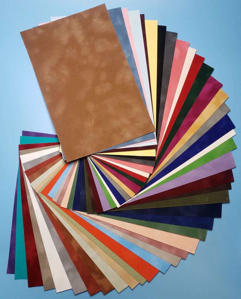 Suede Paper Velvet Paper swatch sample sheets fuzzy paper