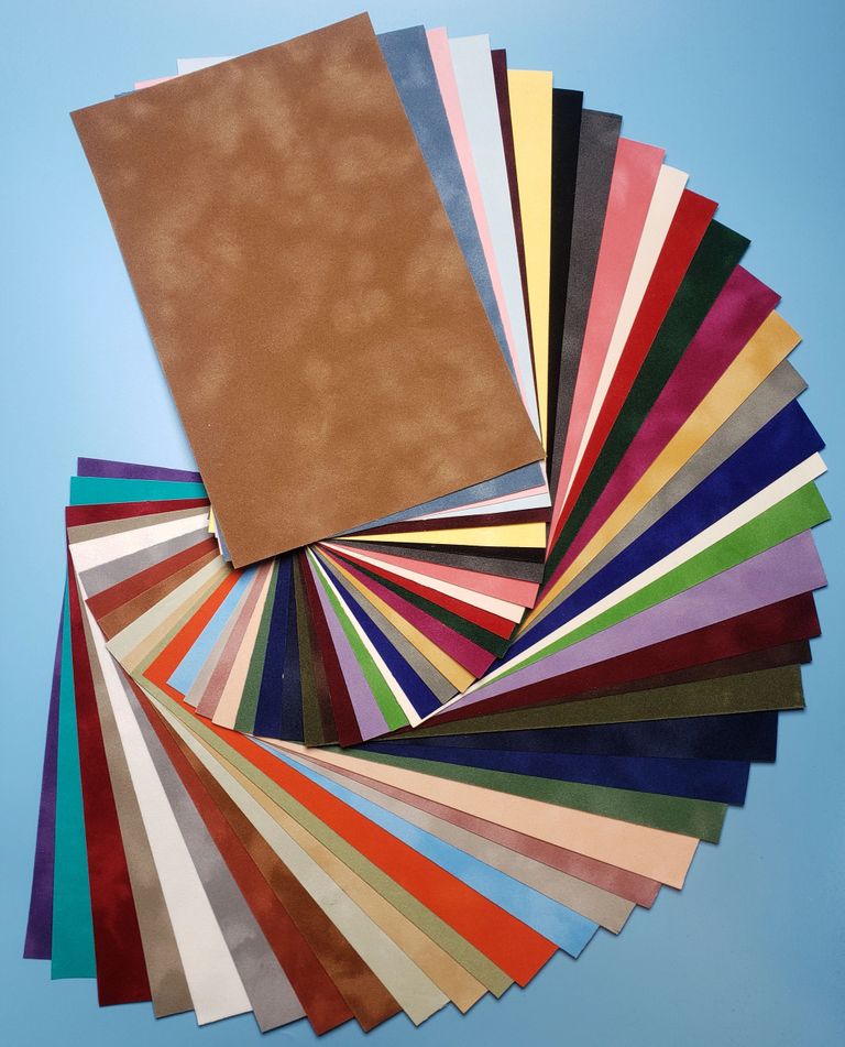Suede Paper Velvet Paper swatch sample sheets fuzzy paper