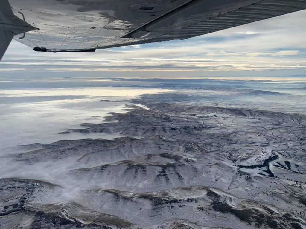 Cascade Mountains during flight instruction in Cessna 182
