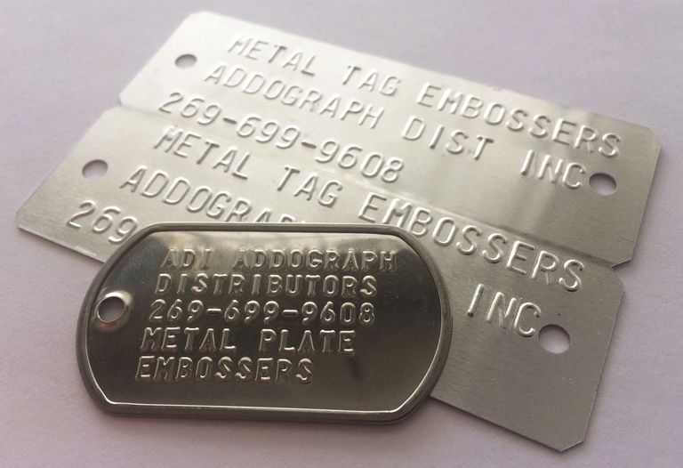 Embossed Dog Tag and Aluminum Plate