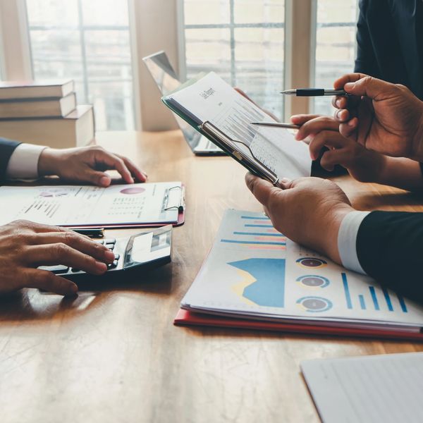 A team of financial consultants working