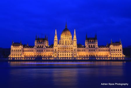 The iconic parliament in Budapest, Hungary