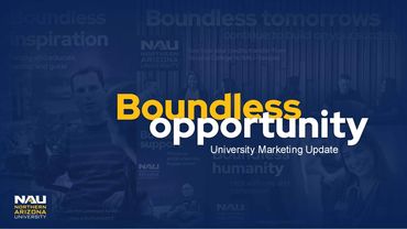 Cover of an NAU Marketing Update presentation