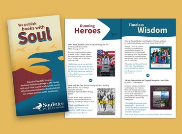 Brochure with bird artwork for an independent publishing company.