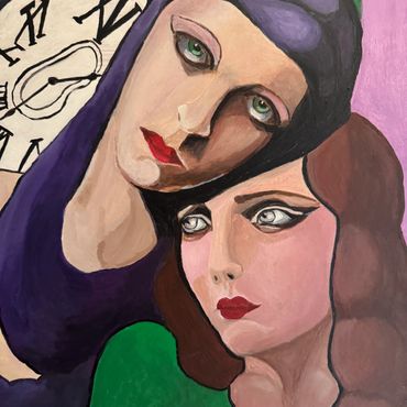 Trying to emulate Tamara de Lempicka with a dash of Dali.