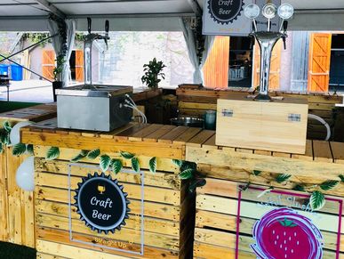 Mobile beer dispenser on bar counter top