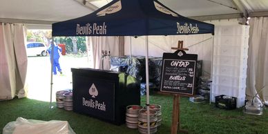 Mobile beer dispenser on bar counter top