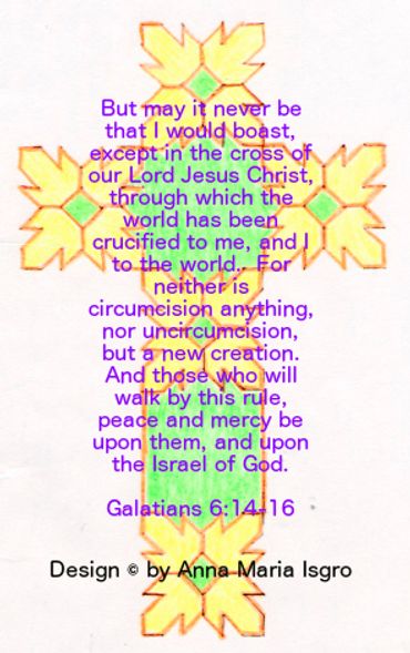 yellow & green flower cross with scriptures