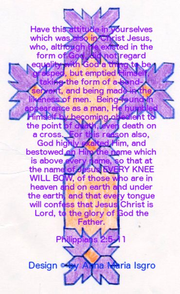 Purple & Orange flower cross with Scripture.