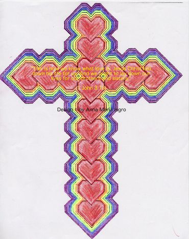 Cross of Hearts with Scripture