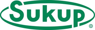 green logo, sukup, registered trademark, white background
