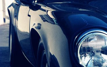 The front side of a black Lotus Europa