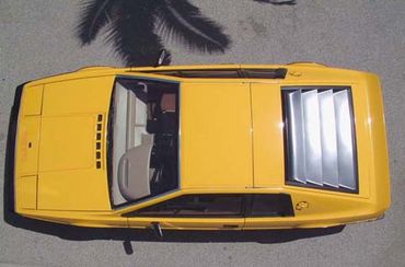 The top of a yellow Lotus car