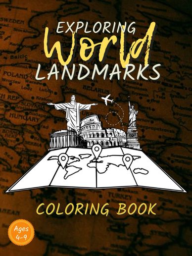 world landmarks coloring books for kids