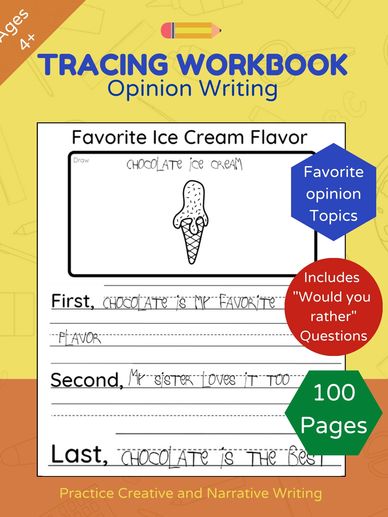 opinion writing letter tracing workbook