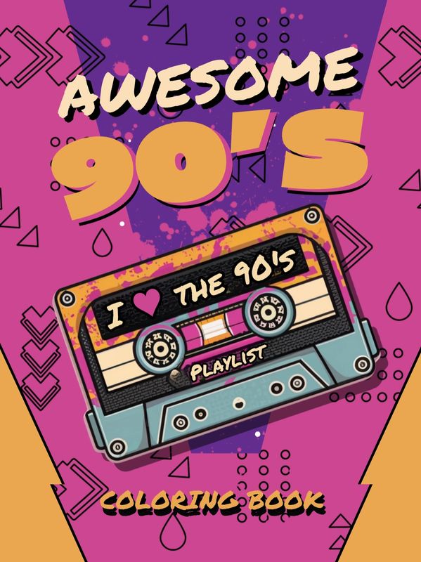 90s iconography coloring book for adults