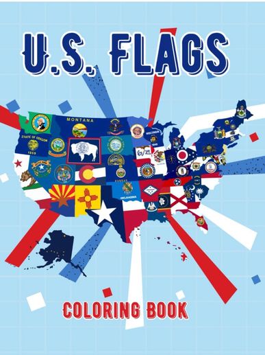 usa states flags and maps coloring books for kids