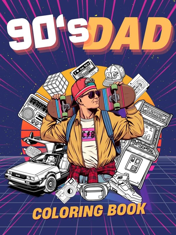 millennial 90s dad coloring book