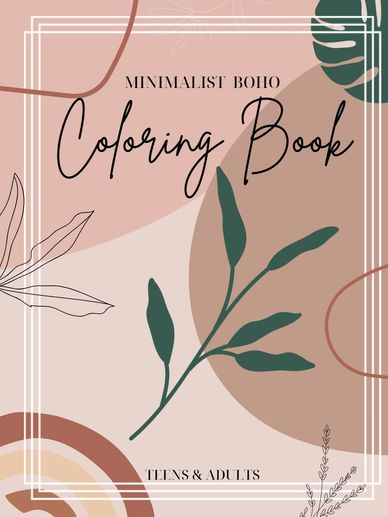 boho minimalist coloring book