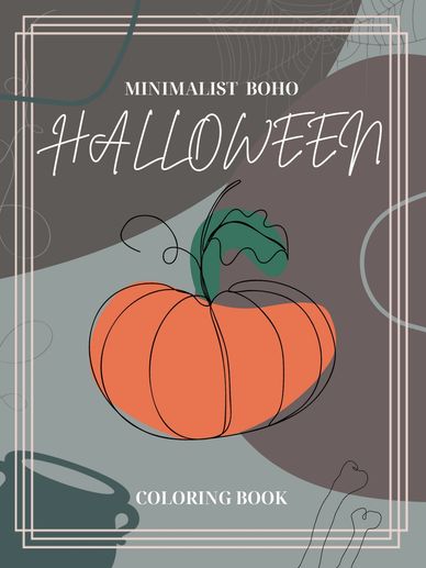 boho minimalist Halloween coloring book