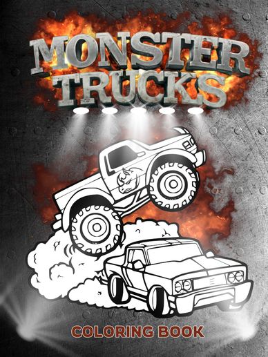 moster trucks coloring book for kids step into reading