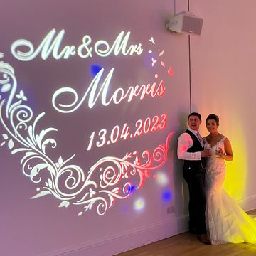 Having a custom made monogram gobo is fantastic for your first dance.