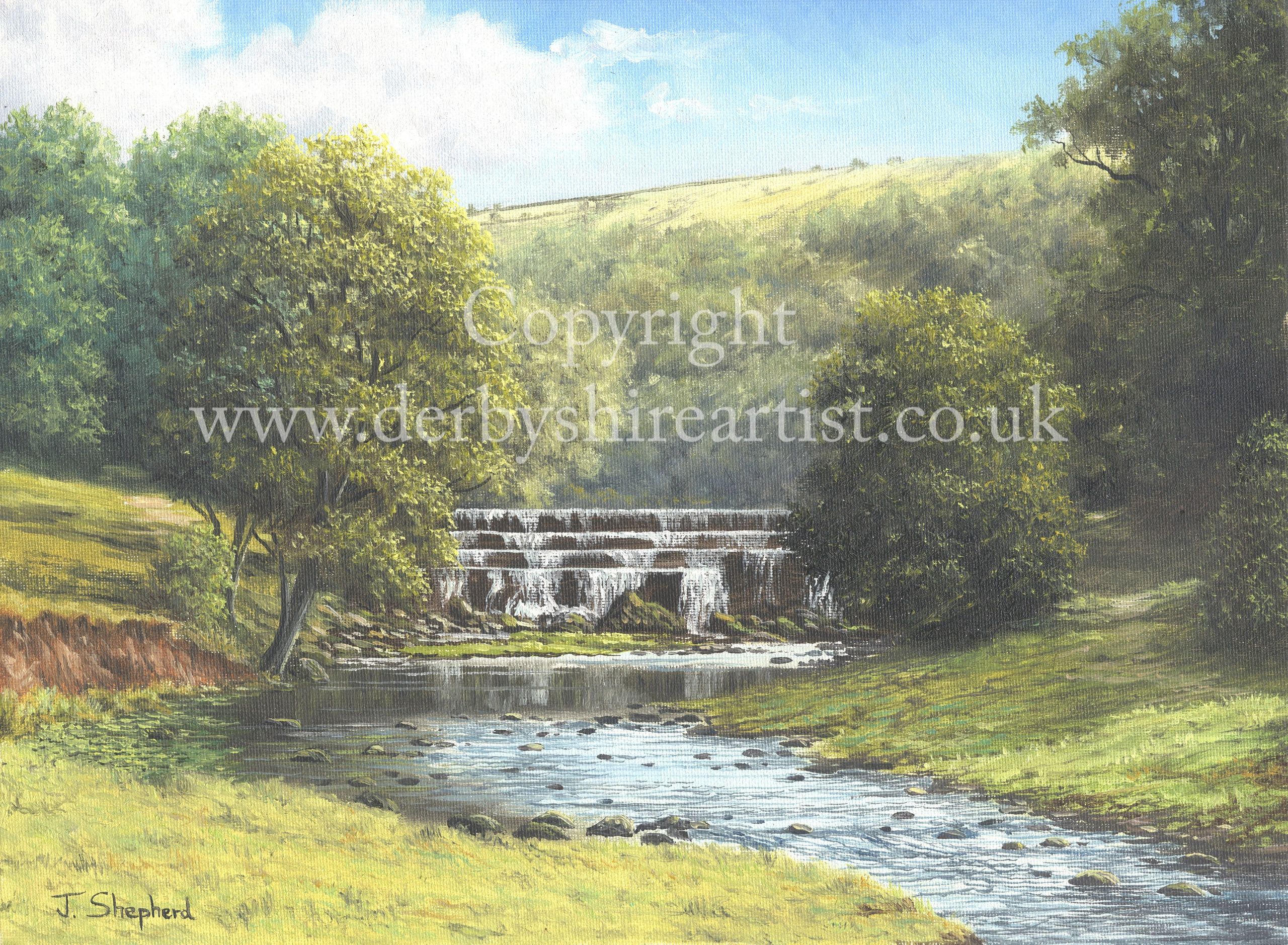 Monsal Dale Waterfall, Derbyshire print
