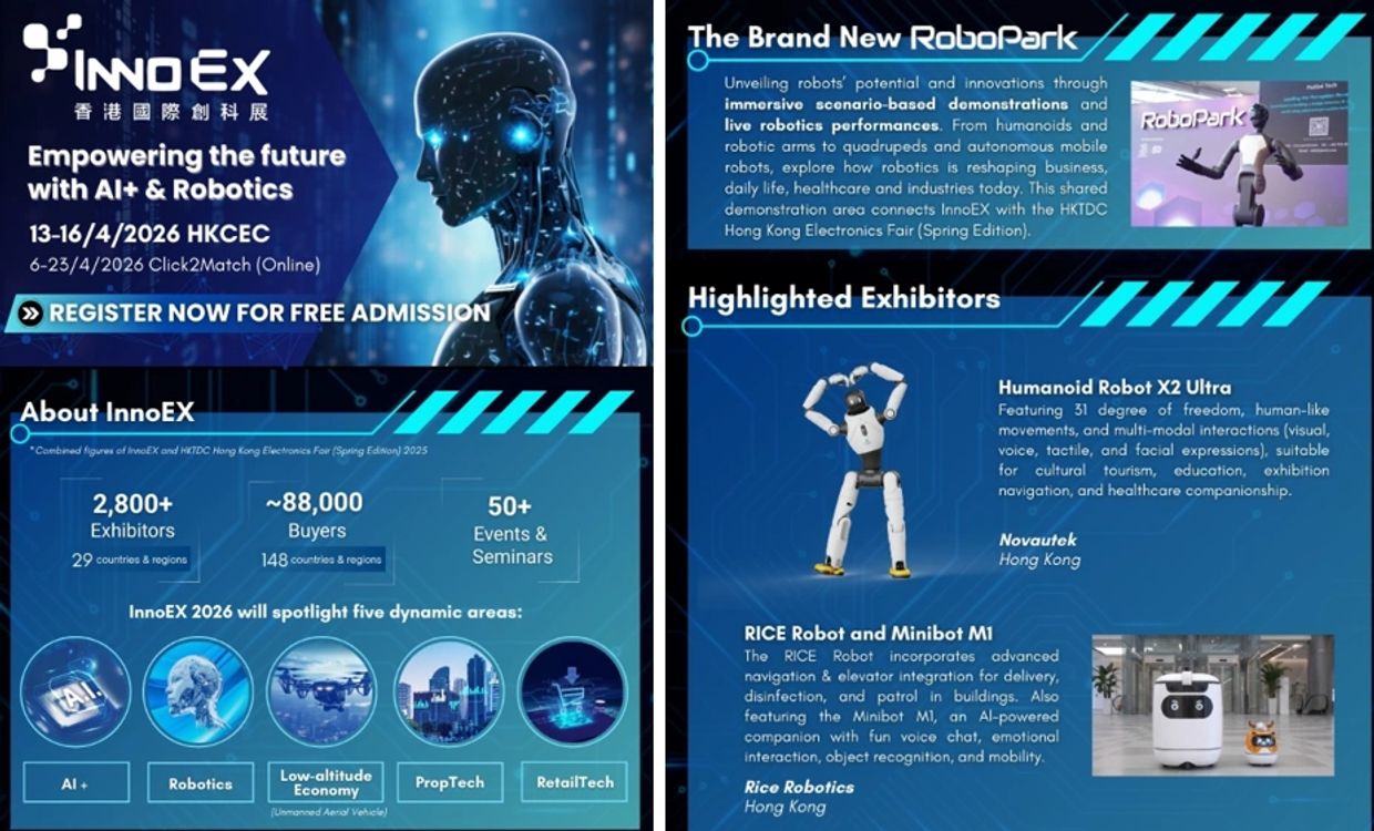 InnoEX 2026 promotes AI and robotics with free admission and dynamic showcases.