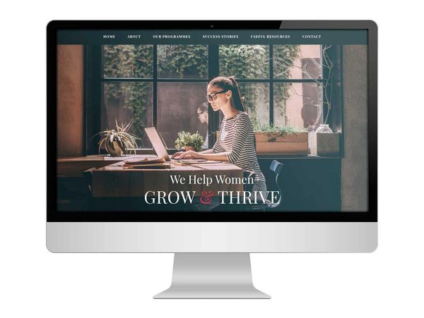 Business website design on a computer screen