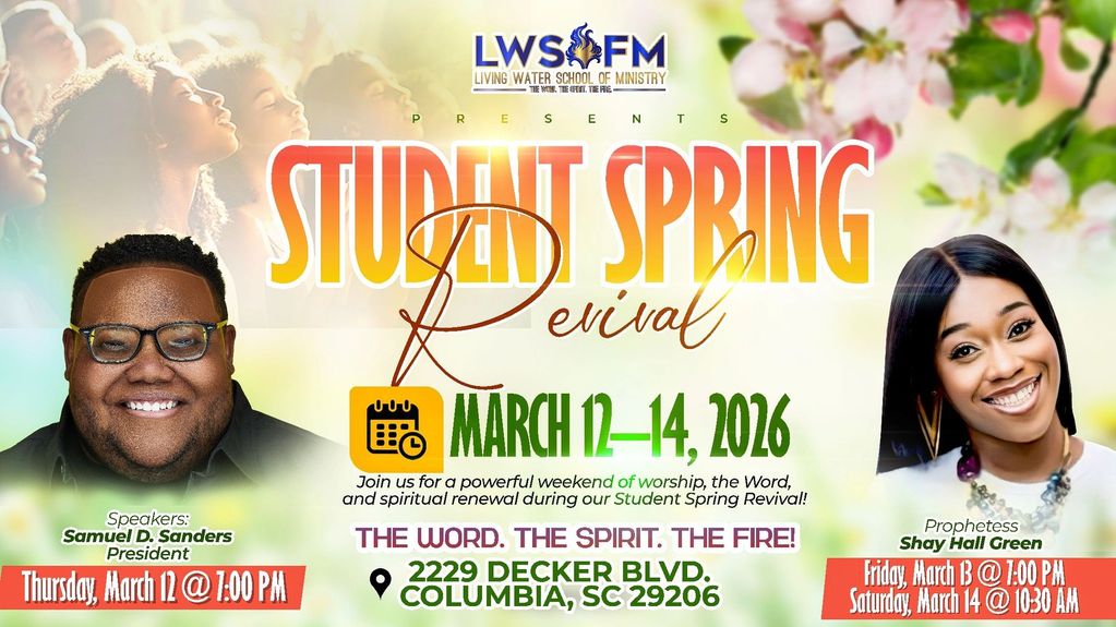 LWSFM Student Spring Revival event March 12-14, 2026 in Columbia, SC.