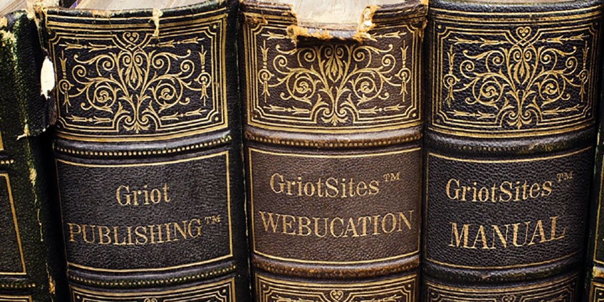 old worn out hardcover Griot books