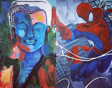 Painting of Spiderman by Synergy Music Academy art student