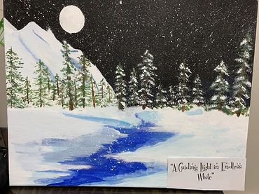 Painting of winter wonderland by Synergy Music Academy art student