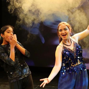 Aladdin production students with Synergy Music Academy