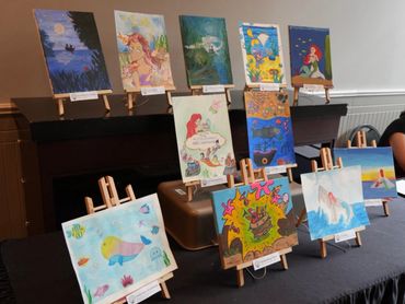 Art gallery at Cyril Clark by Synergy Music Academy art students