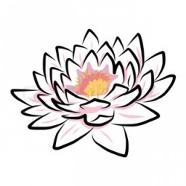 This image is a stylized illustration of a lotus flower.