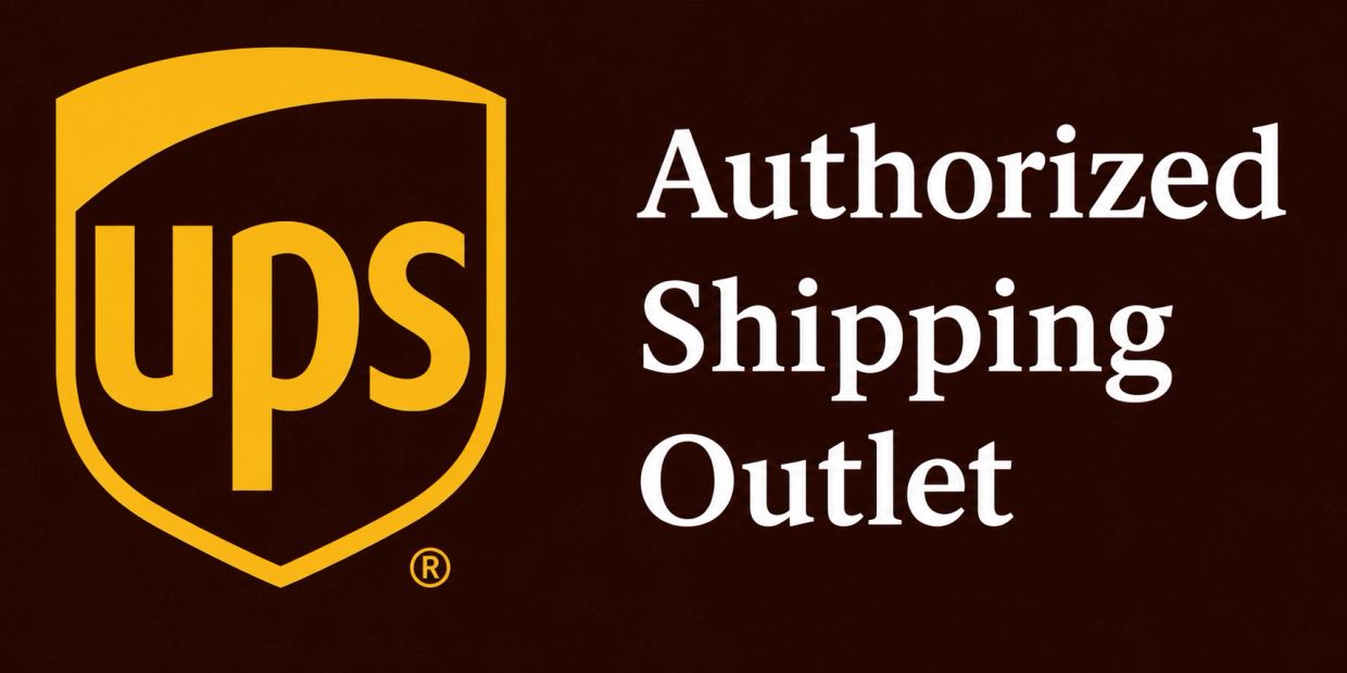 UPS Authorized Shipping Outlet sign.