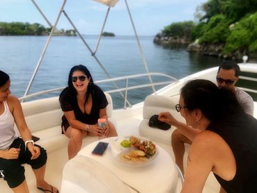 Friends enjoying the food and lime