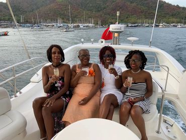 four ladies on an evening cruise