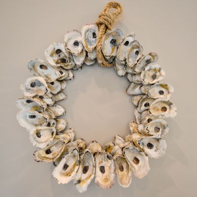 A handcrafted decoration made from sea shells