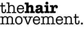 Black bold writing stating the hair movement.