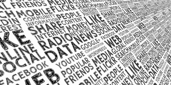 Different words written on a white background