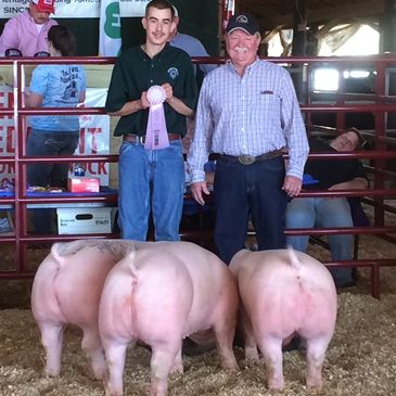 Award winning pastured pork. Reserve Grand Champion pen-of-three hogs.