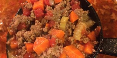 Hamburger Soup made with Double R Grassfed Beef is warm and comforting on a cold day.