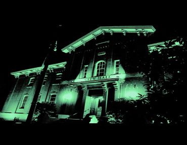 Ghostly Image of Frederick City Hall. Ghost Tour. Cemetery Tour.