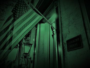 Ghostly Image of Gas Light House. Ghost Tour. Cemetery Tour.