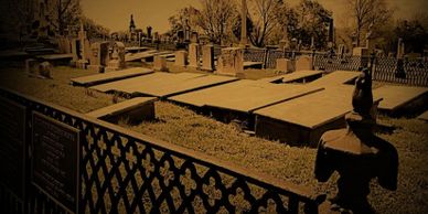 Ghostly Image of Family Plot. Mount Olivet Cemetery. Cemetery Tour.