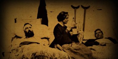 Ghostly Civil War Image of Wounded Soldiers. Ghost Tours. Cemetery Tours.