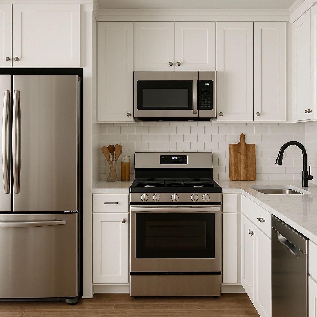 Modern kitchen with a modern set of appliances