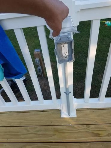 Outside pool deck GFCI receptacle outlet